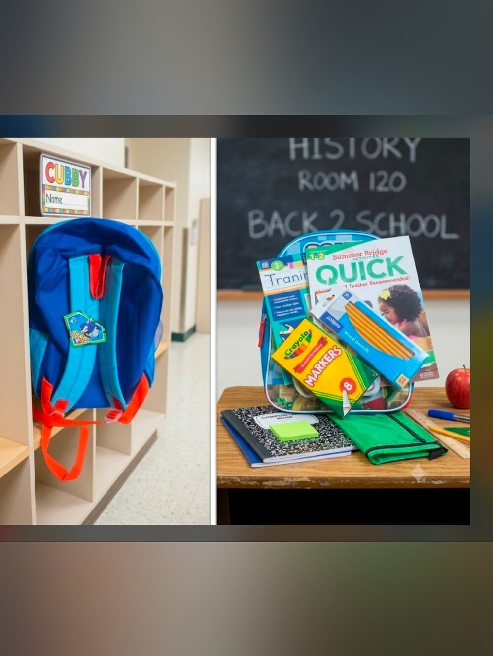 Sonic Kids Backpack with School Supplies-NIP!